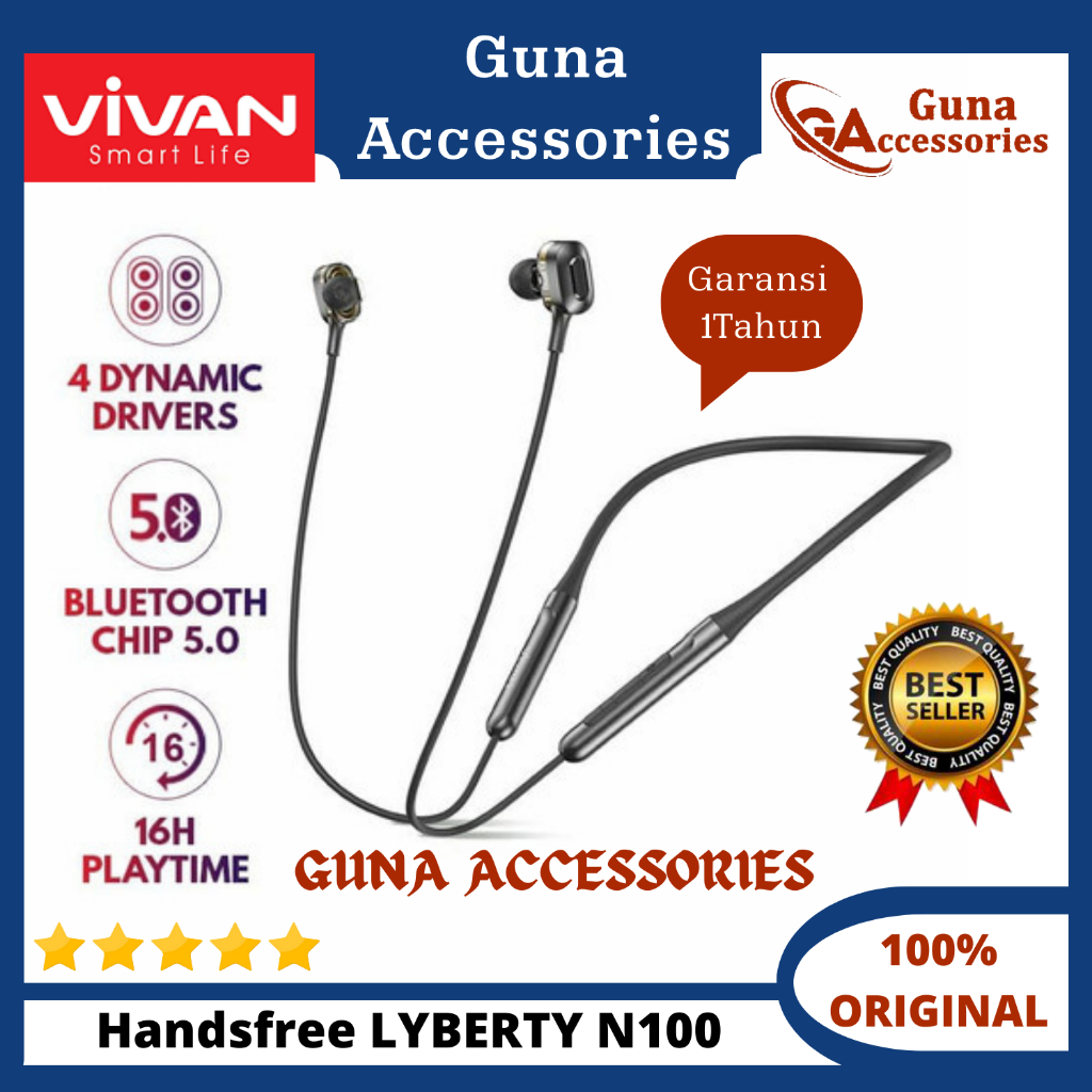 Vivan Liberty N100 Handsfree Original Earphone Headset Bluetooth N 100