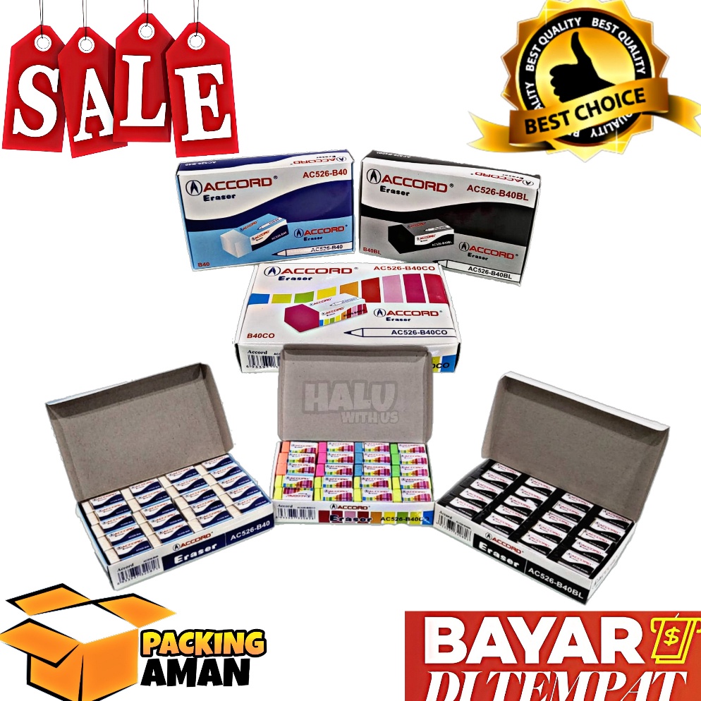 

[0BH36] (BISA COD) PROMO 40 Pcs Penghapus / Eraser / Karet Penghapus Readystock