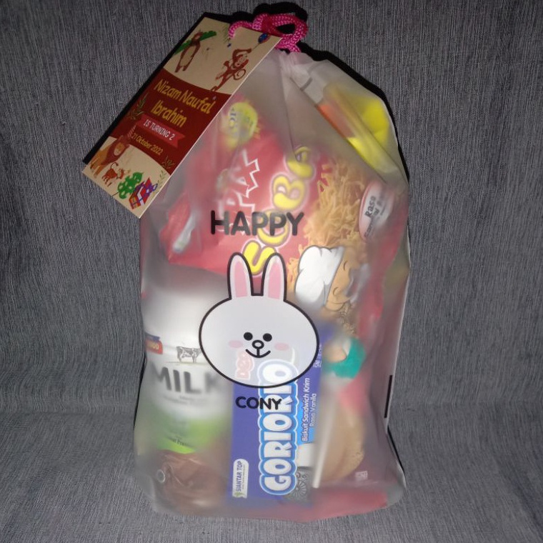 

Kode EKR686 Bingkisan Snack murah/Bingkisan ultah anak/Snack ultah pouch