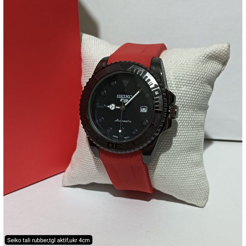 Jam Tangan Pria Keren Seiko Tali Rubber Karet Tggl Aktif Waterproof