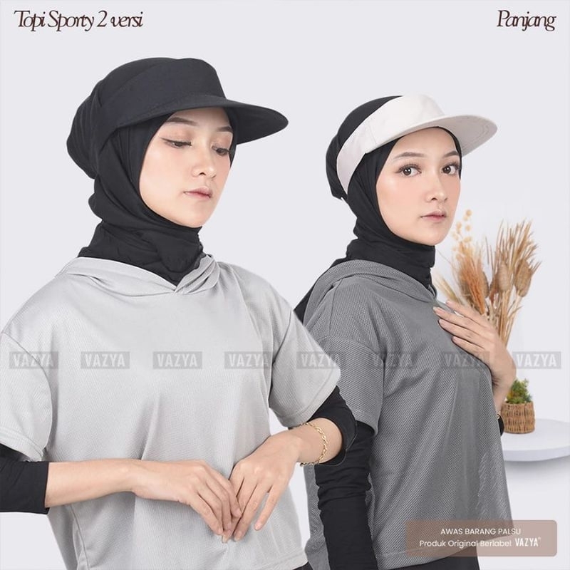 Topi Sporty Wanita Muslimah Long Topi Olahraga Panjang