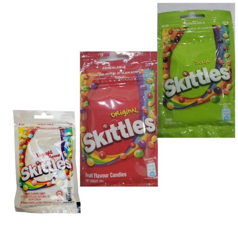 

permen rasa buah skittles candy original dan sour - ECER