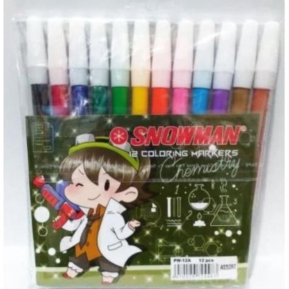 

[KODE RWM7K] SOL KECIL SNOWMAN 12 WARNA COLOURING PEN PW-12A