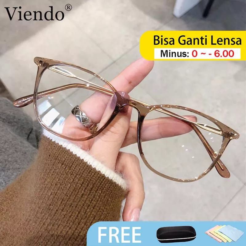 Viendo Kacamata Minus anti Bluerey Radiasi Ptoceramic Wanita Pria Cowok