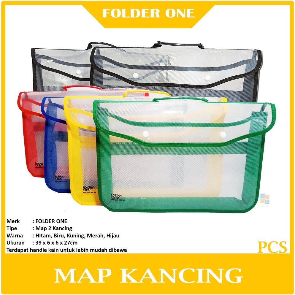 

TERBARU FOLDER ONE - Map Kancing Plastik Dengan Jaring Kantong - Pcs