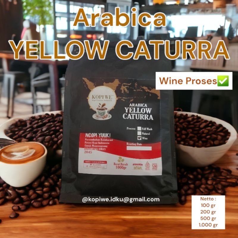 

Roasted Bean Yellow Caturra|| Wine Proses- 100gr