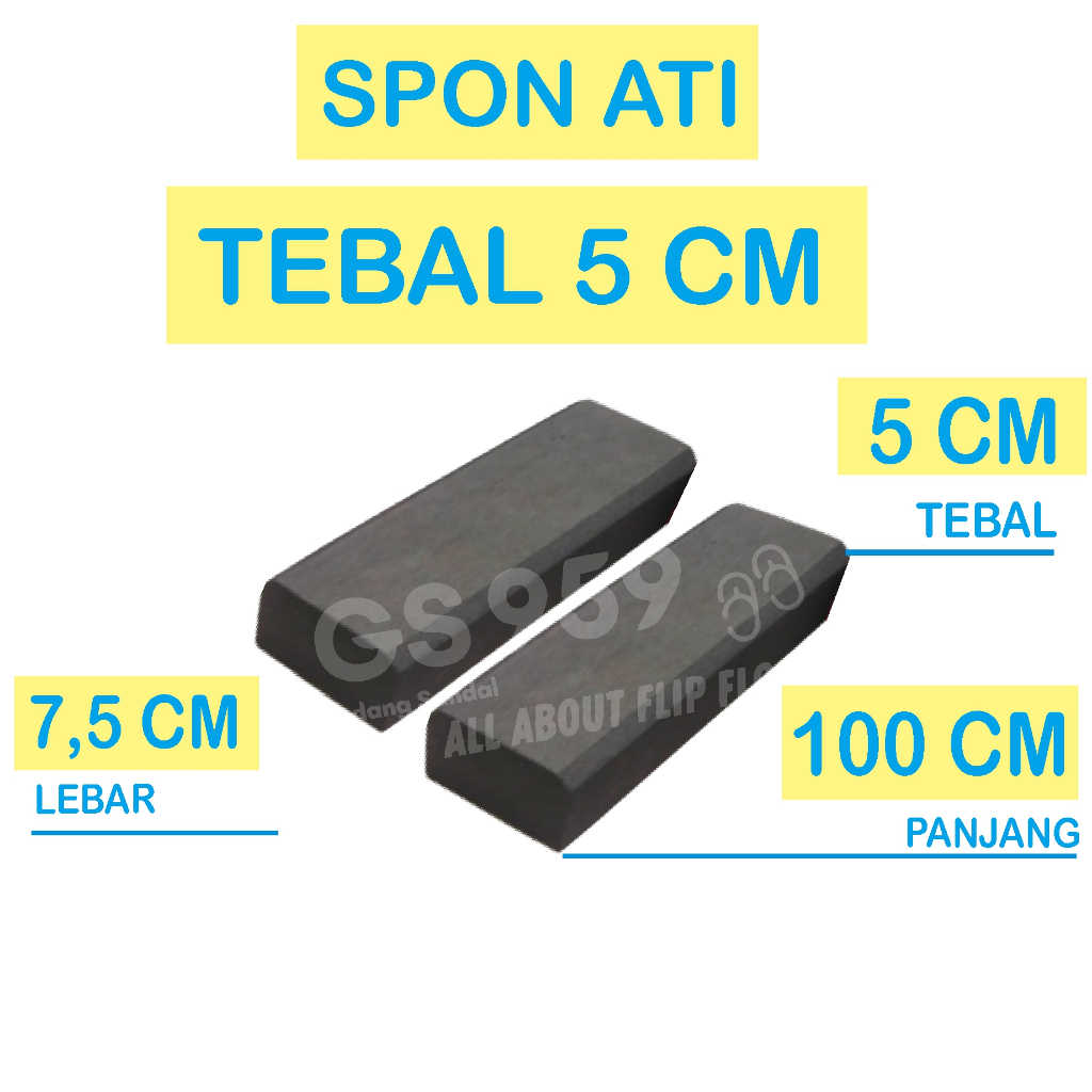 SPON ATI / BUSA ATI / SPON EVA TEBAL 5 CM WARNA HITAM UKURAN 100 CM X 7,5 CM