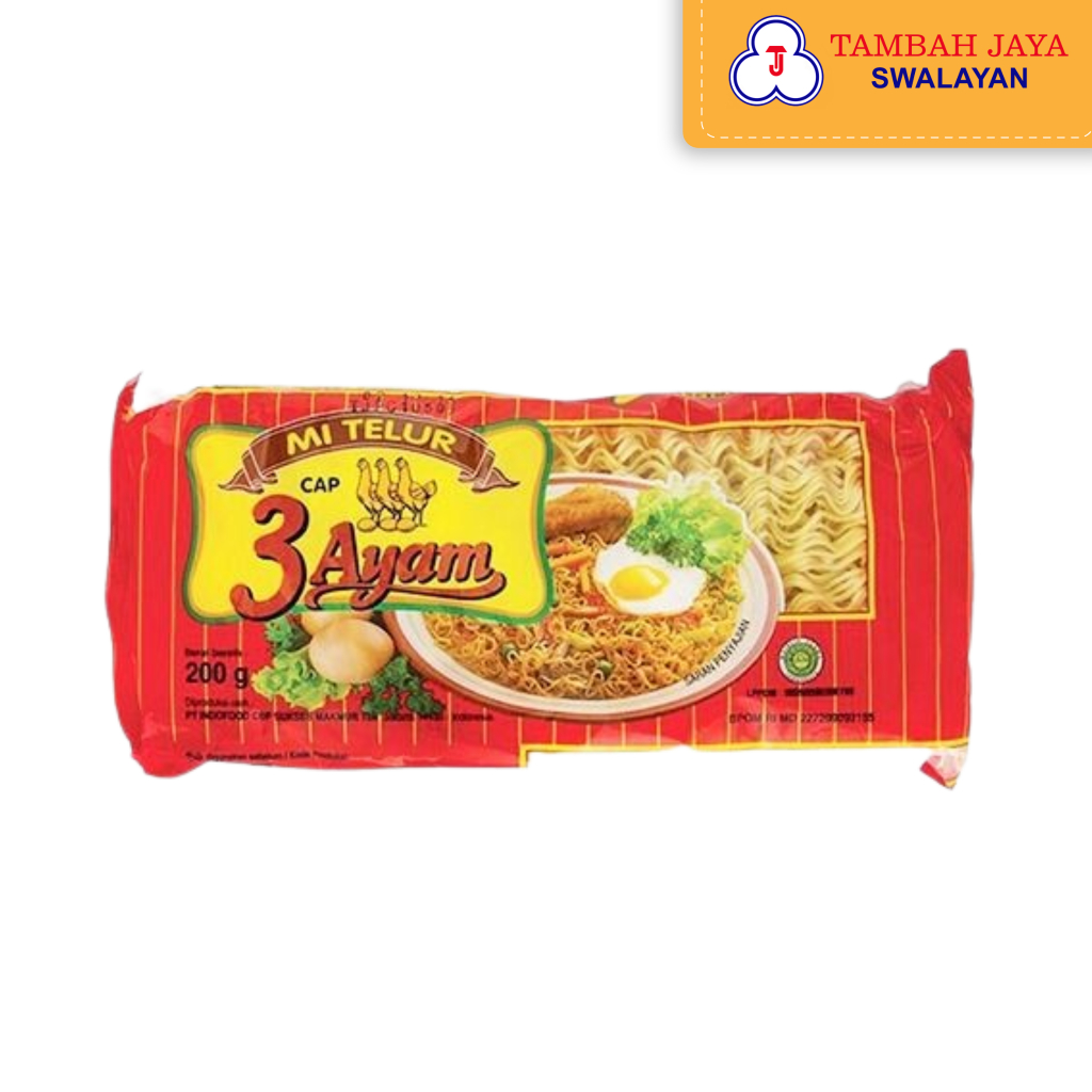 

Mi Telur Cap 3 Ayam Mi Bulat 200gr