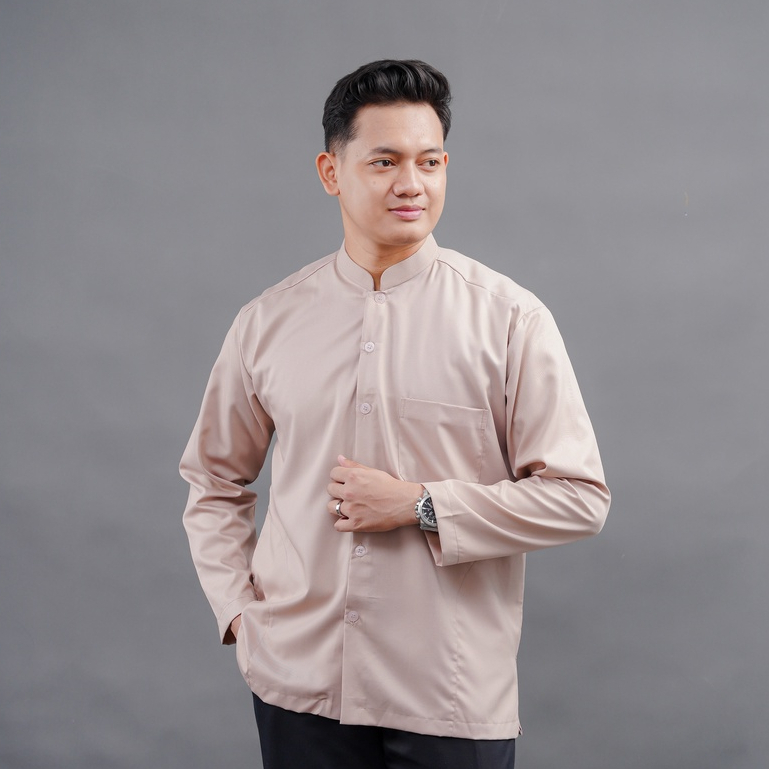 BAJU KOKO HAIBAH MODEL AMMU PREMIUM KOKO LENGAN PANJANG PUTIH BERSIH BAJU KOKO DEWASA