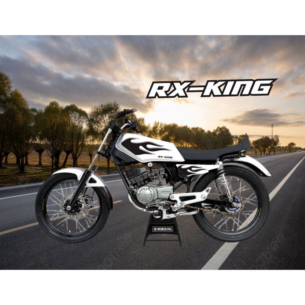 SETIKER STRIPING YAMAHA MOTOR ALL RX KING HITAM PUTIH VARIASI POLET DECAL STIKER STRIPING RX KING / 