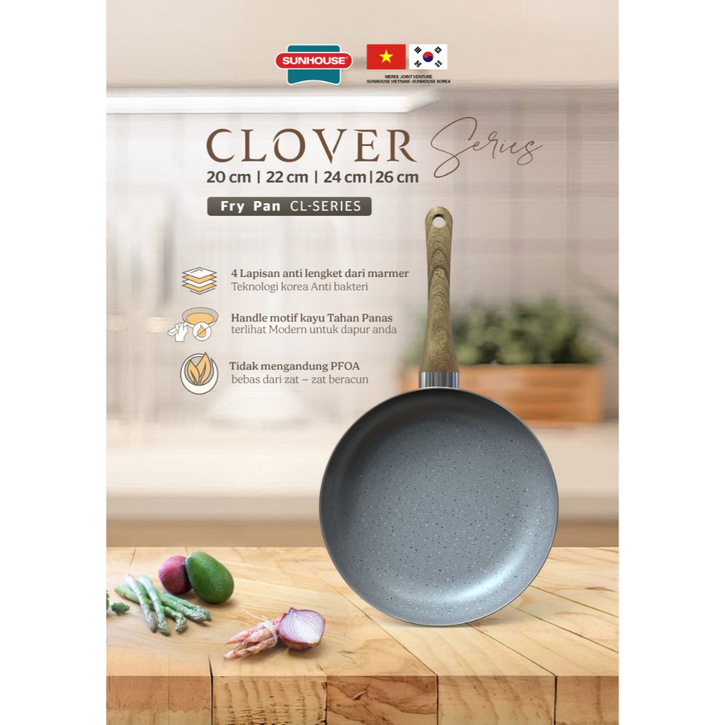 Sunhouse Clover Marble Fry Pan 26cm CL26