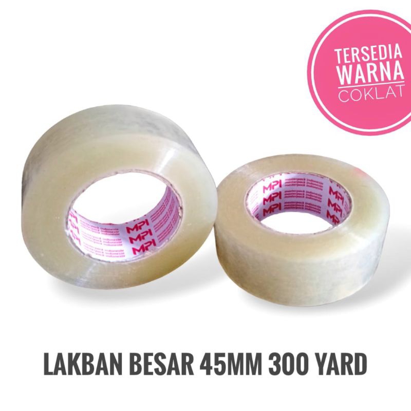 

Lakban Besar 45mm 300 Yard Bening Coklat MPI 2 Inch