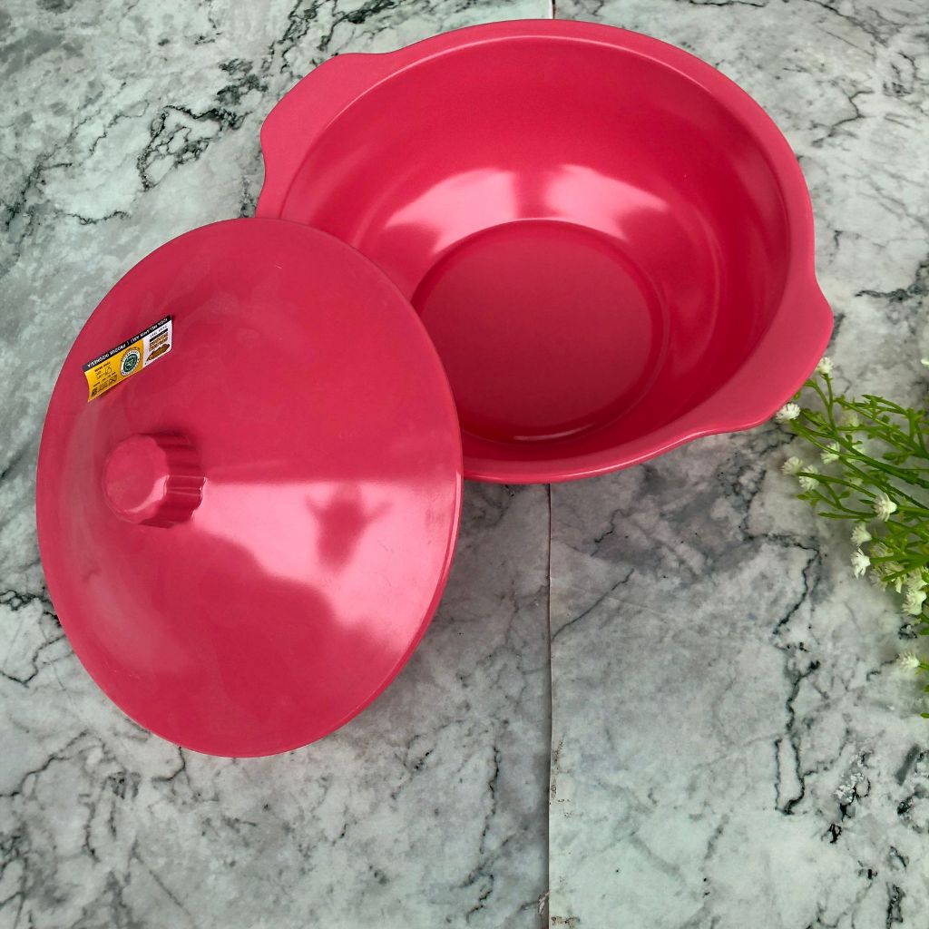 Mangkok Sop dengan tutup  T0307 Merah Muda/Pink  Mangkok Melamin Golden Dragon - Mangkok Food Grade