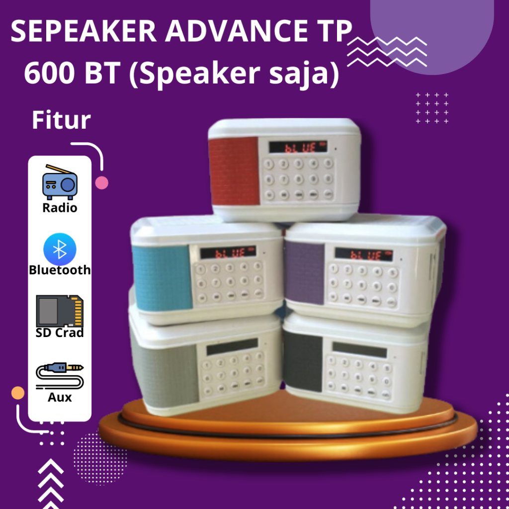 Advance Speaker Bluetooth Portable Bass tp-600BT Salon Aktif