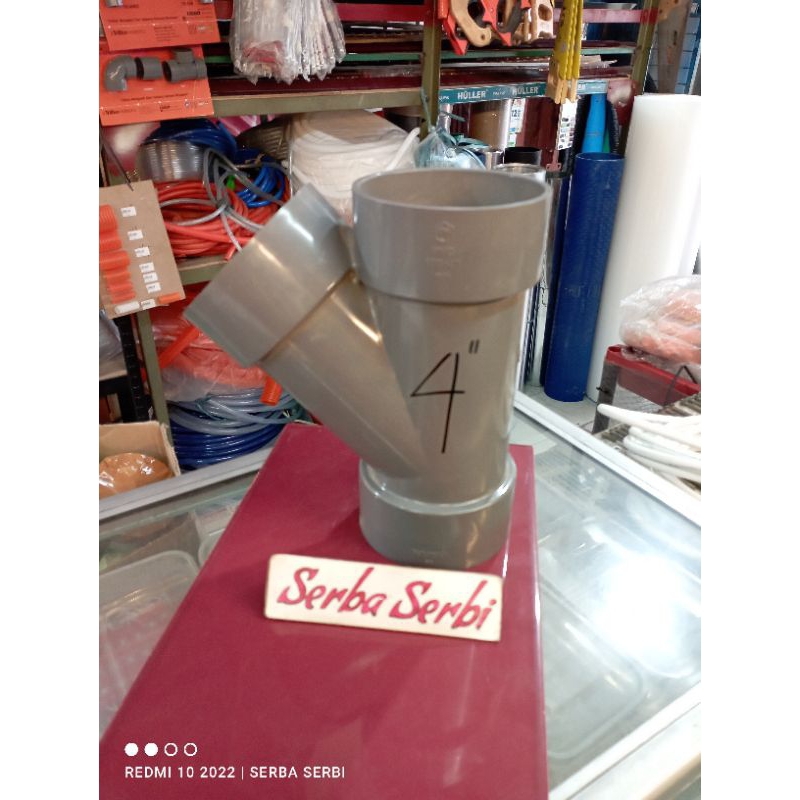 (4" D Y BRANCH) Fitting pipa buangan saluran pvc