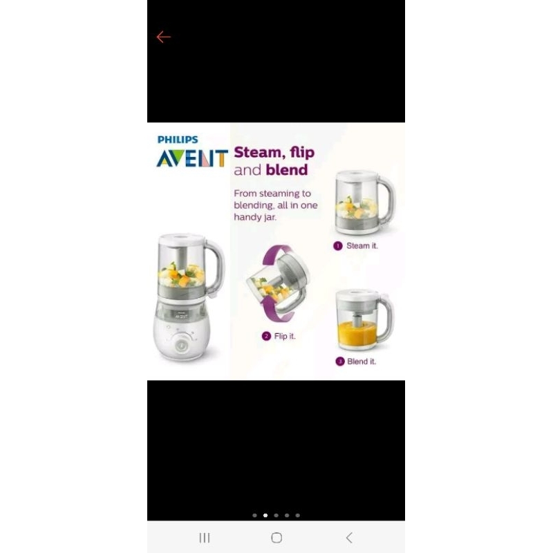 Philips Avent Mpasi 4in1 Blender Steamer