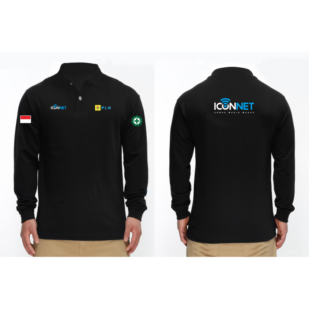 T-SHIRT KAOS PLN ICONNET LENGAN PANJANG BERKERAH