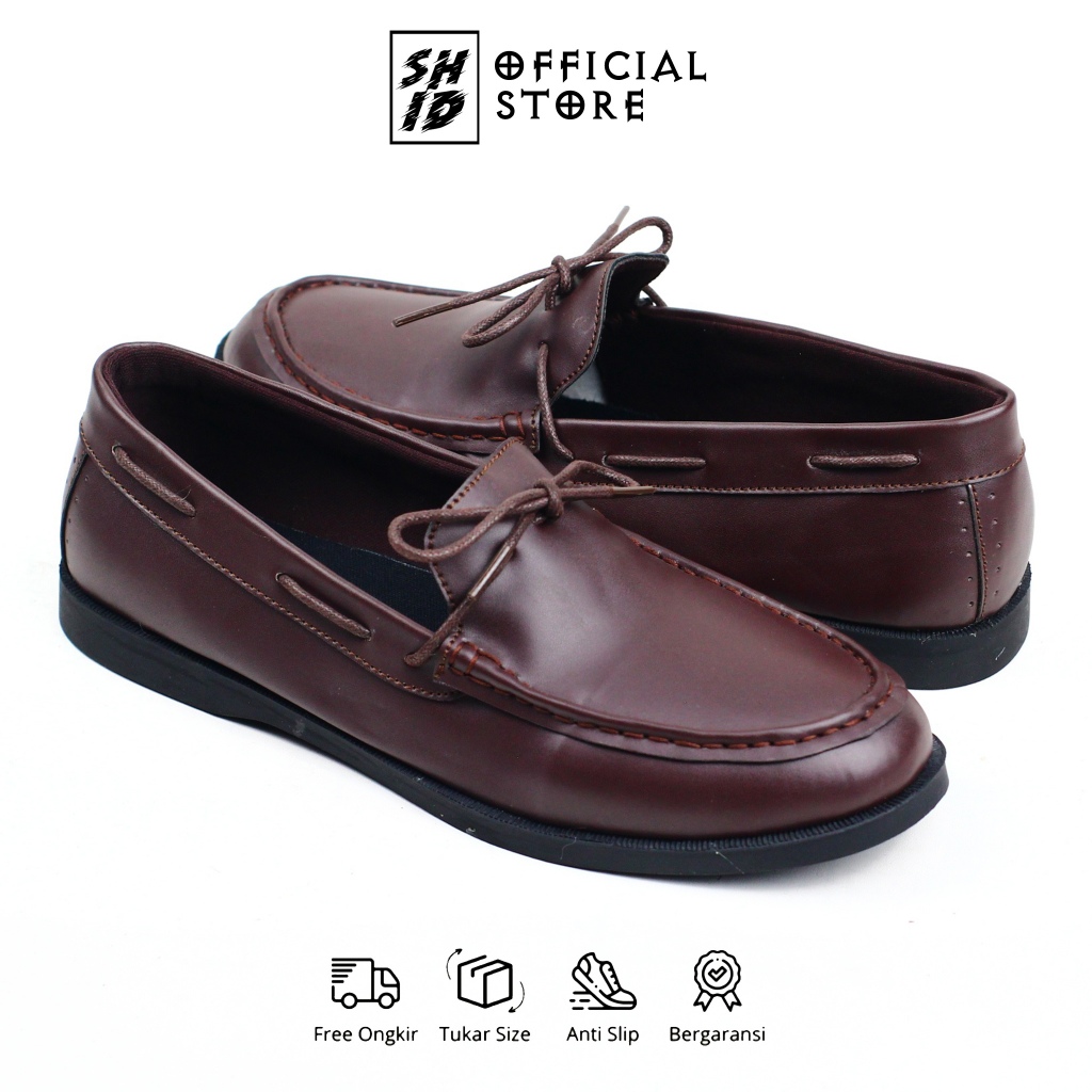 SHID Sepatu Loafers Formal Kerja Pantofel Pria - Elder Coklat