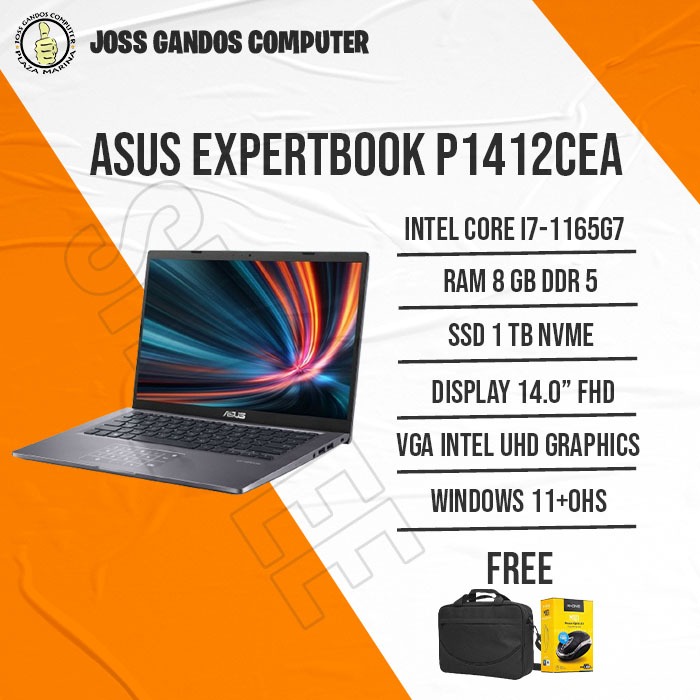 ASUS EXPERTBOOK P1412CEA/CORE I7-1165G7/RAM 8GB/SSD 1TB/WIN11/14.0"