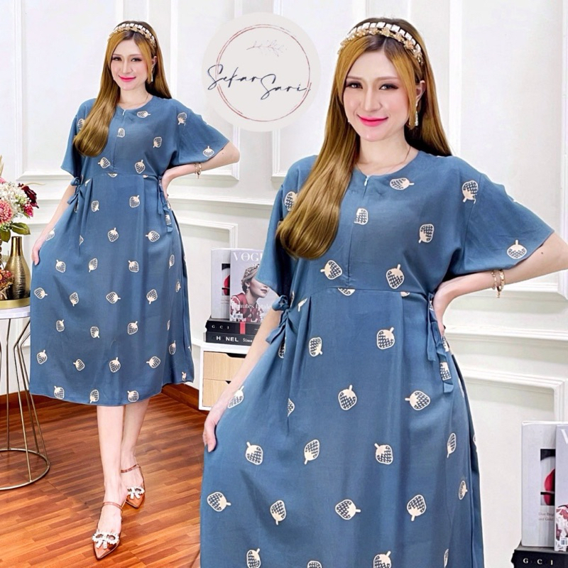 Dress Kimono Rayon Busui | Baju Tidur Wanita Daster Kekinian Kancing Depan