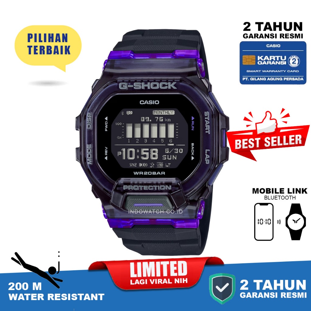 Casio G-Shock GBD-200SM-1A6 gbd200 gbd 200 original garansi resmi