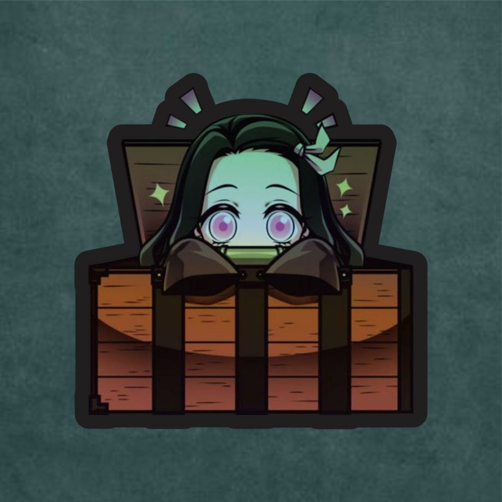 

Stiker Anime Hologram Nezuko Box Demon Slayer Case Hp dan Laptop 7 Cm