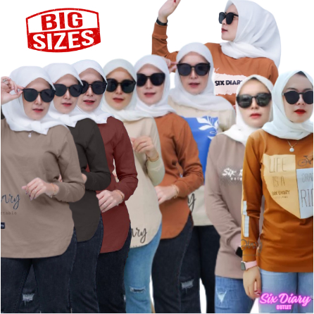 Atasan Big Size Kaos Wanita Size Jumbo Coklat | Kaos Lengan Panjang Wanita Original Six Diary Size Super Jumbo Milo | Zolaqu Jumbo