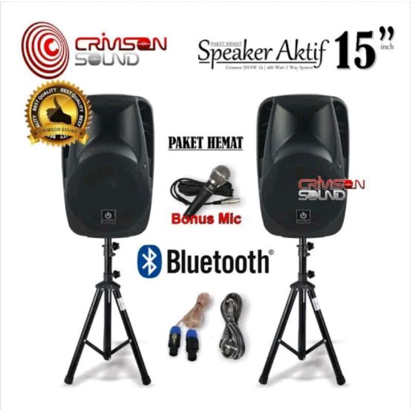 Paket Speaker Aktif Pasif Crimson Show 15 Original TERBAIK