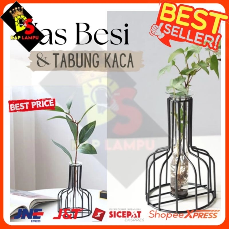 VAS BUNGA MEJA NORDIC KACA HIAS RUANGAN KERJA