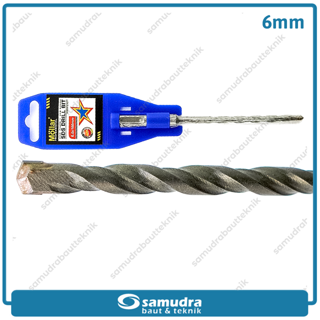 Mata Bor SDS Plus 6 x 160 mm MOLLAR Beton Tembok Rotary Hammer Drill