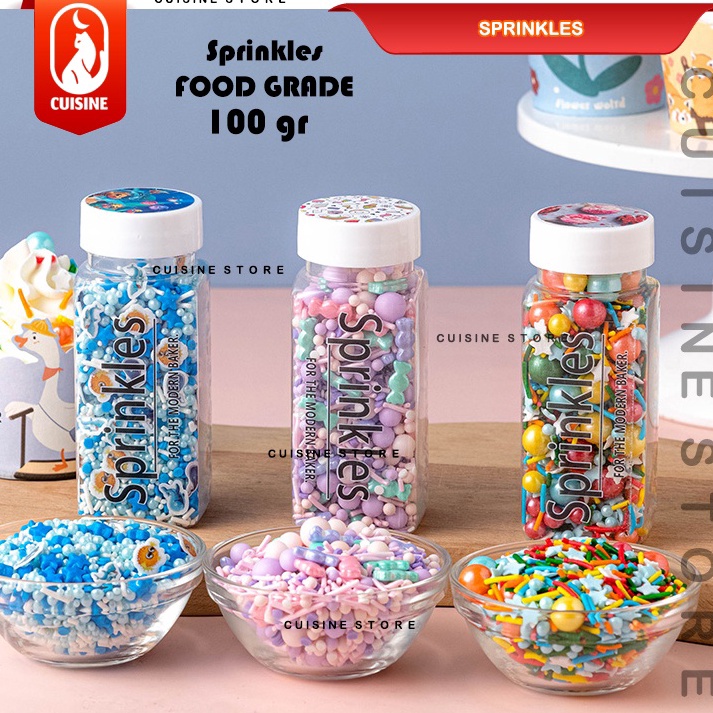 

G6W [COD] 100 GR Edible SPRINKLE COLOURFUL / Trimit Gula dekorasi kue Hiasan Cake Birthday Valentine Lebaran Natal Christmas Hampers / CUISINE ➱Terbatas