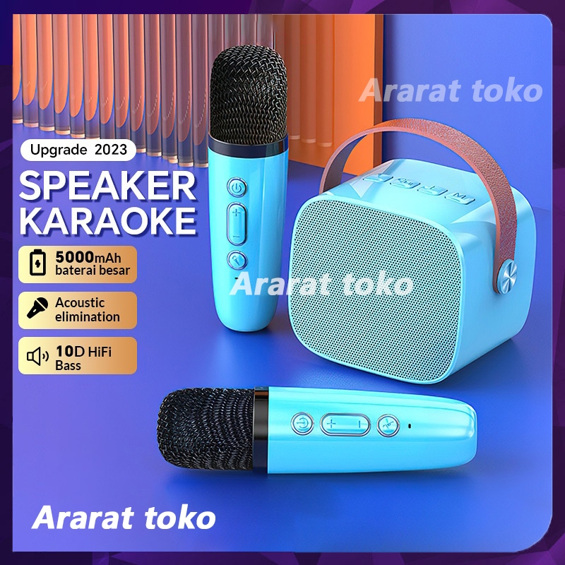 【xiaomi+COD】Speaker Microphone Karaoke Set Bluetooth Mini Full bass Portable