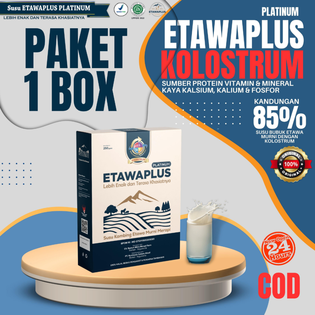 

ETAWAPLUS PLATINUM - Susu Kambing Etawa & Krimer Bubuk 4 Varian Rasa Untuk Kesehatan Pernafasan ,Darah Tinggi, Tulang dan Sendi