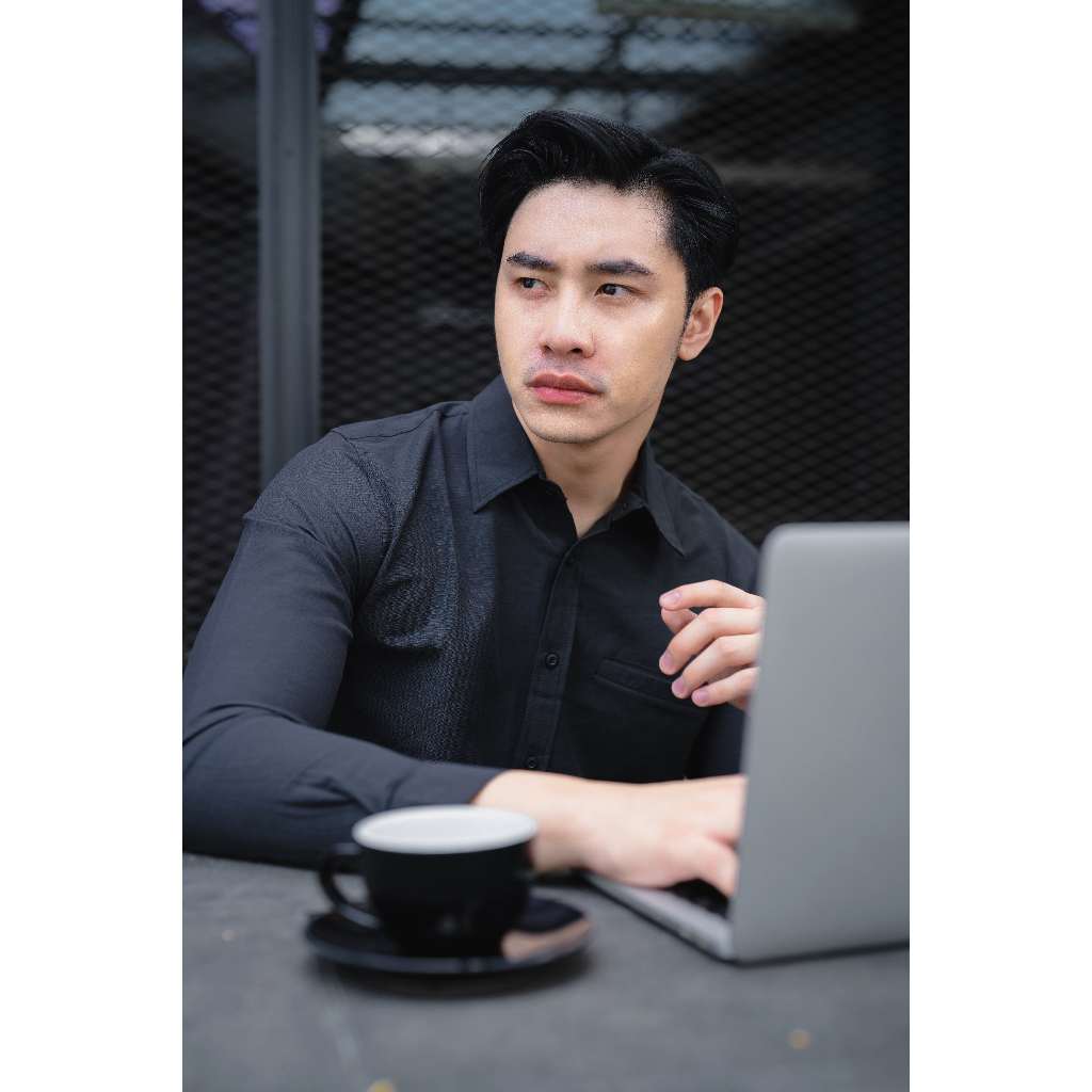 Nagoya Long Sleeve Shirt In Black - Kemeja Lengan Panjang Premium Bahan Cotton Hitam – BYBLANK