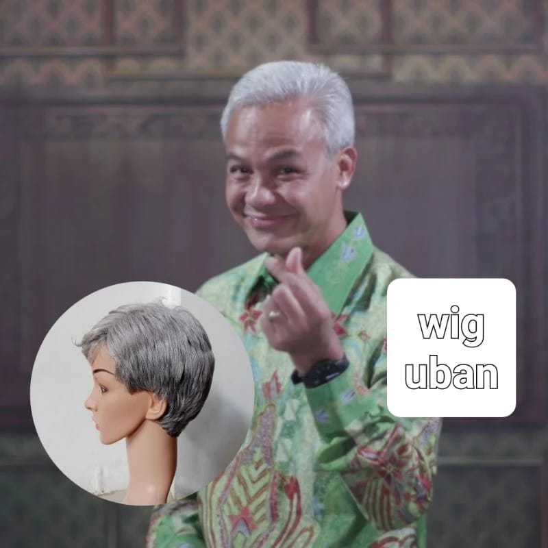 Wig lakilaki wig uban wig bapak wig pria wig grey  wig cowo