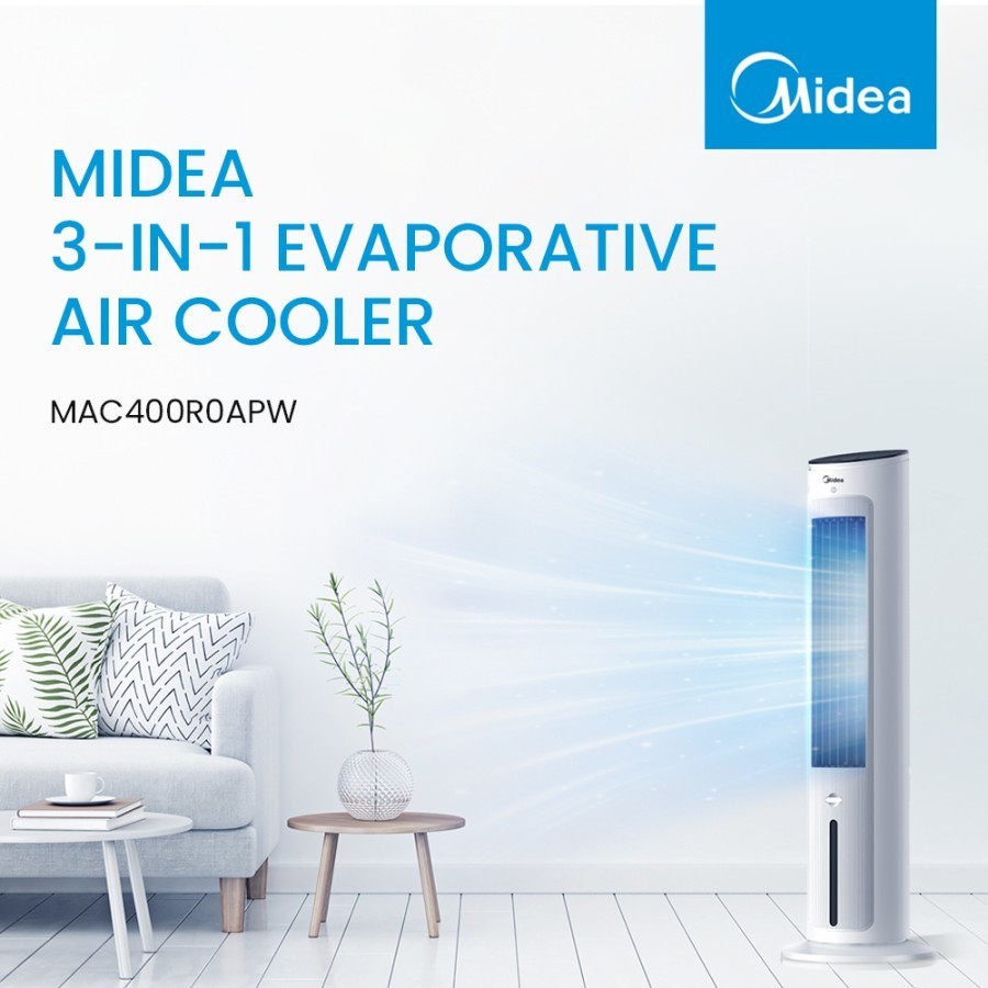 Midea MAC-400R0APW Tower Fan Air Cooler 4 Liter . Baru & Bergaransi