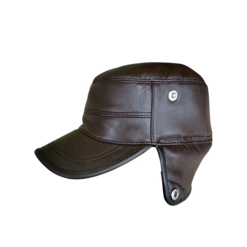 Kulit Asli Topi Tentara Jepang Motif Bulu Halus Penutup Telinga