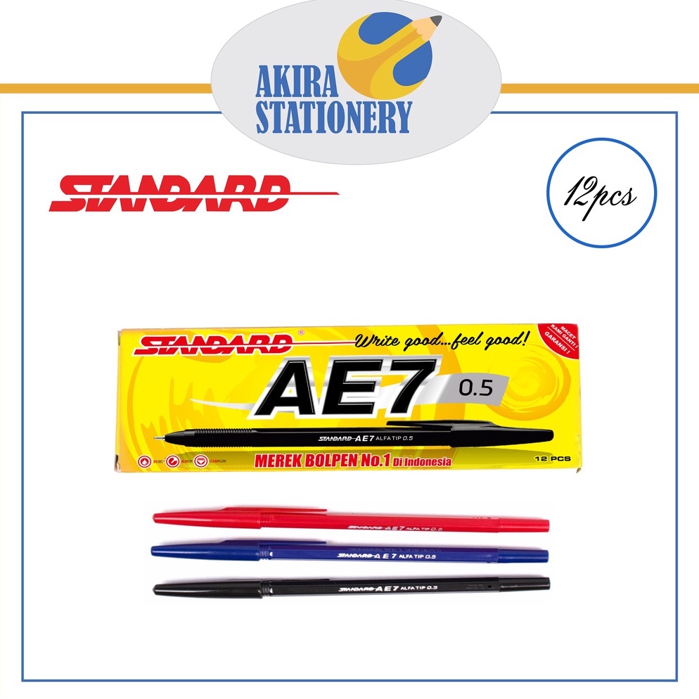 

Terbaru PULPEN / PEN / PENA STANDARD AE7 0.5mm (12 PCS) [MERAH, BIRU, HITAM]