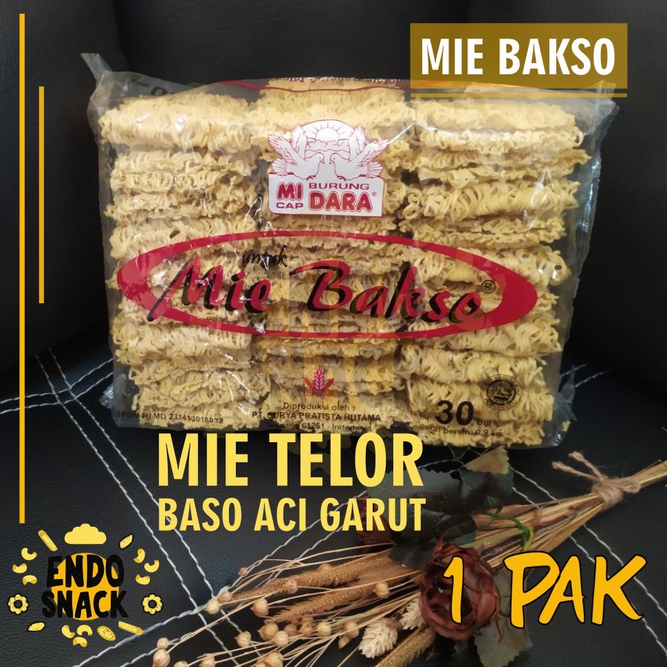 

PROMO HARI INI 1 pak atau 30 keping Mie Bakso Kering Mie Burung Dara