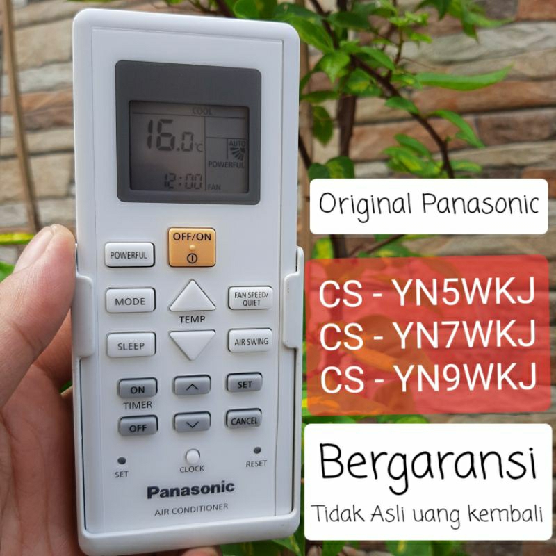 Remot Remote Ac Panasonic Original Asli Untuk type CS-YN5WKJ CS-YN7WKJ CS-YN9WKJ Bergaransi