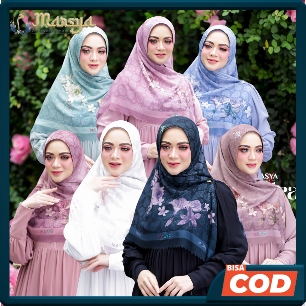 AUDRA MADENIA SYARI By MASYA - Jilbab Hijab Kerudung Khimar Scarf Instan Premium Lasercut Laser Cut 