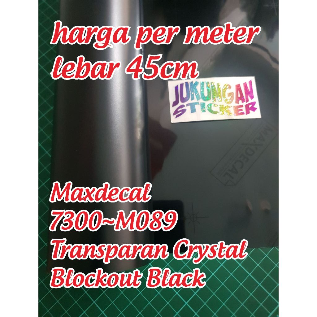 Sticker Vinyl Transparan Doff Maxdecal Crystal Blockout Black - 7300-M089