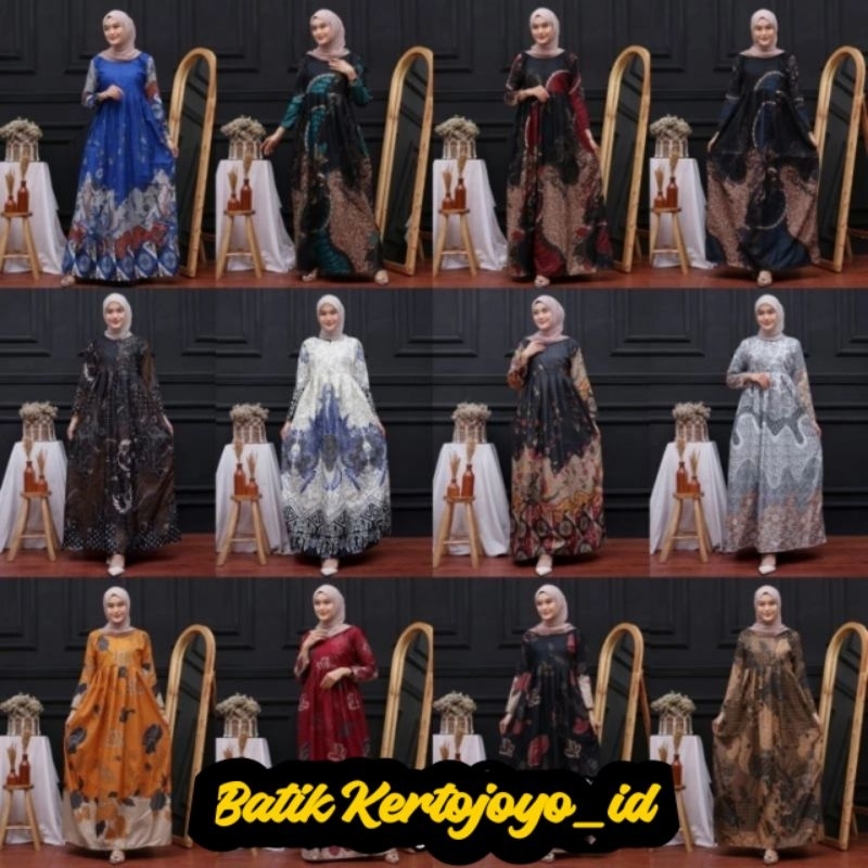 MS GAMIS BATIK SRIWEDARI MAXI BUMIL/BUSUI KATUN ALL SIZE & JUMBO, Gamis batik, Gamis batik modern, g