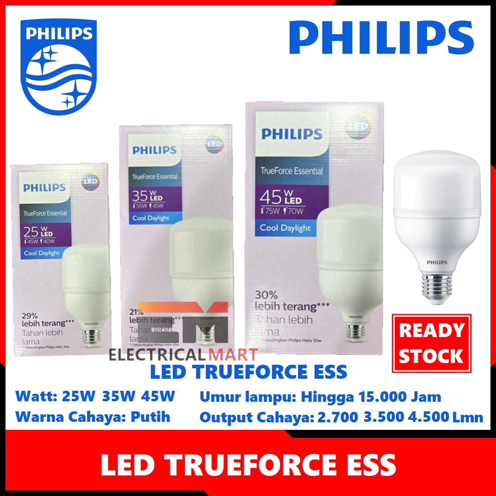 BISA ✨COD✨ Lampu LED Philips Trueforce Ess 20W 25W 35W 45W Putih CDL (20 25 35 45 W Watt 20Watt 25Wa