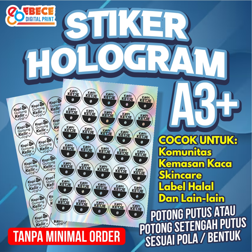 

Cetak Stiker Hologram LABEL MAKANAN MINUMAN COSMETIK