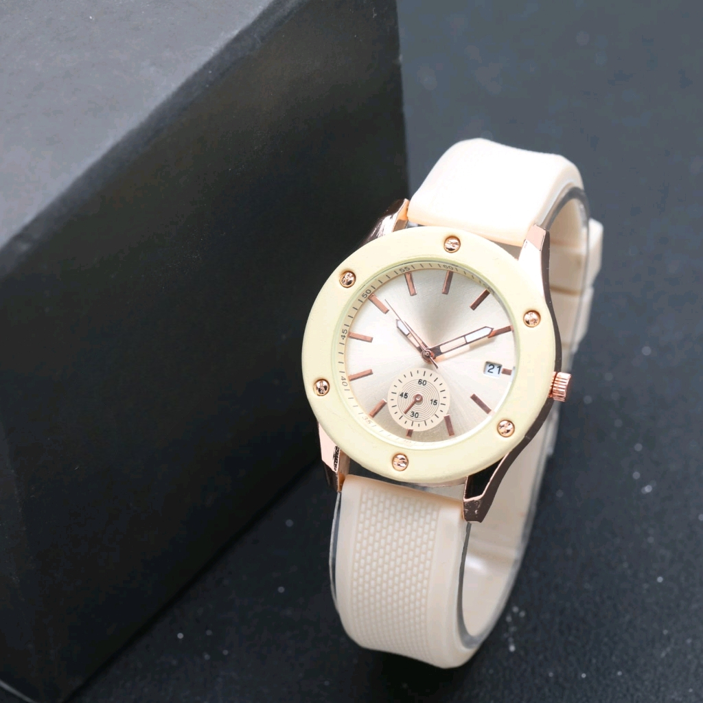 ✅COD JAM TANGAN WANITA RUBBER TERBARU 2023 TANPA TANGGAL KEKINIAN