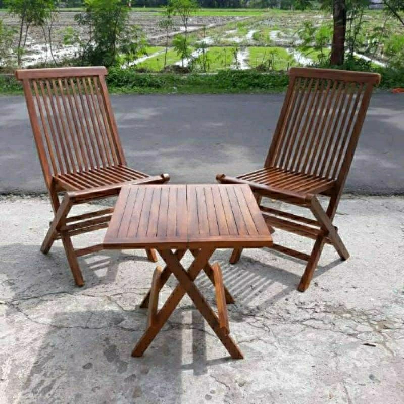 1 set meja teras kursi lipat minimalis meja teras minimalis berkualitas