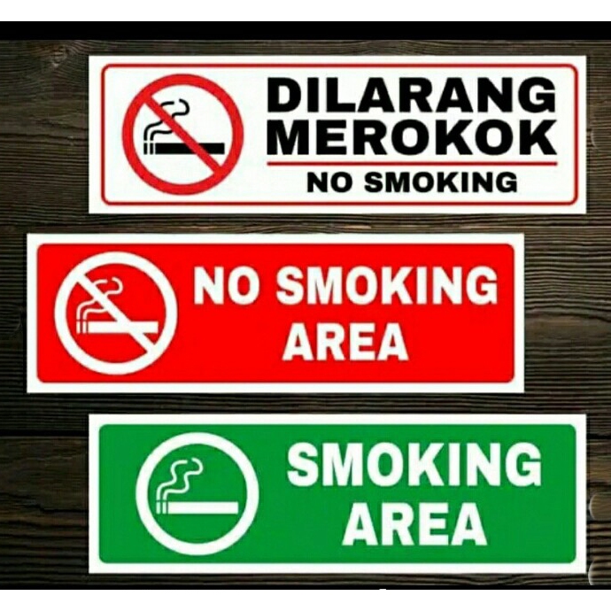 

stiker no smoking dilarang merokok sign rambu k3 24 x 10 cm