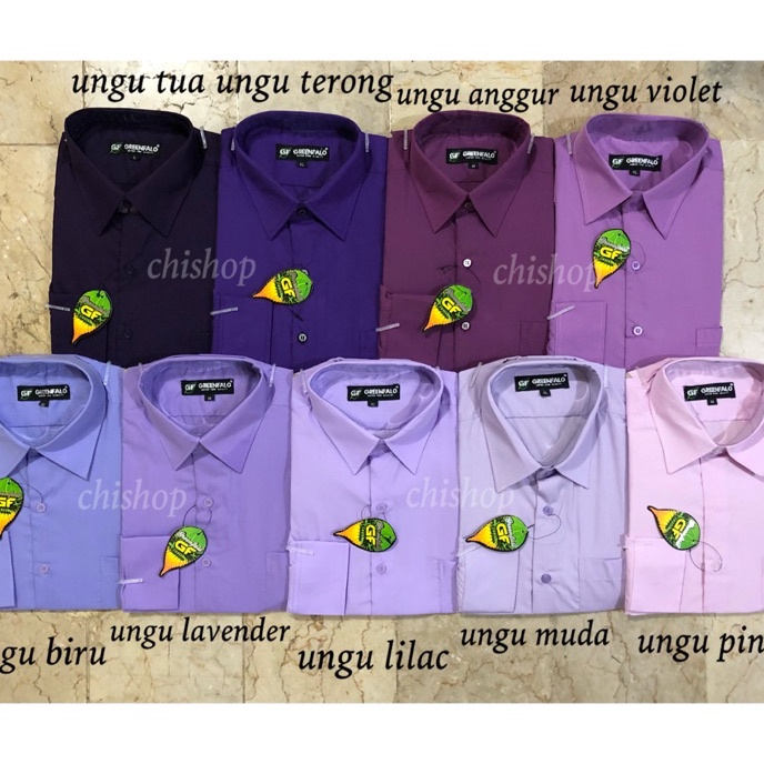 Terlaris KEMEJA PRIA GREENFALO-KEMEJA POLOS LENGAN PANJANG PRIA WARNA UNGU / UNGU MUDA / UNGU LAVEND