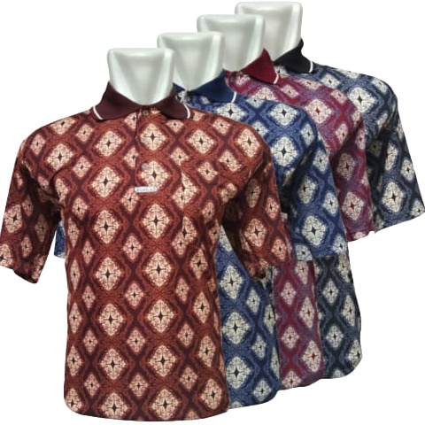 St0ck Bany4k KAOS KERAH PRIA POLO SHIRT DEWASA LENGAN PENDEK MOTIF BATIK CODE02